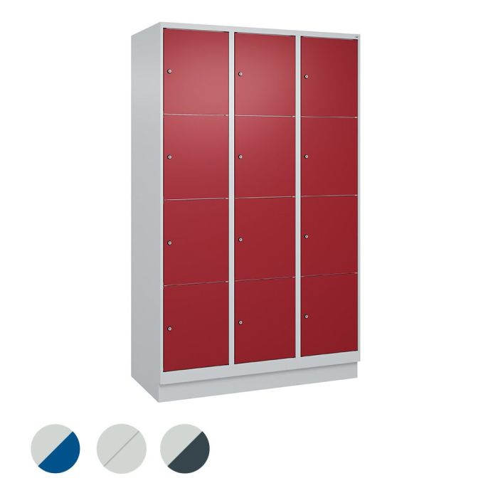 C+P Schließfachschrank Classic PLUS auf Sockel, 12 Fächer, 1950x1200x500mm,versch. Farben