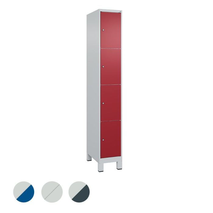 C+P Schließfachschrank Classic PLUS auf Füßen, 4 Fächer, 1950x300x500mm,versch. Farben
