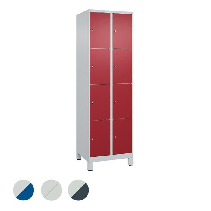 C+P Schließfachschrank Classic PLUS auf Füßen, 8 Fächer, 1950x600x500mm,versch. Farben
