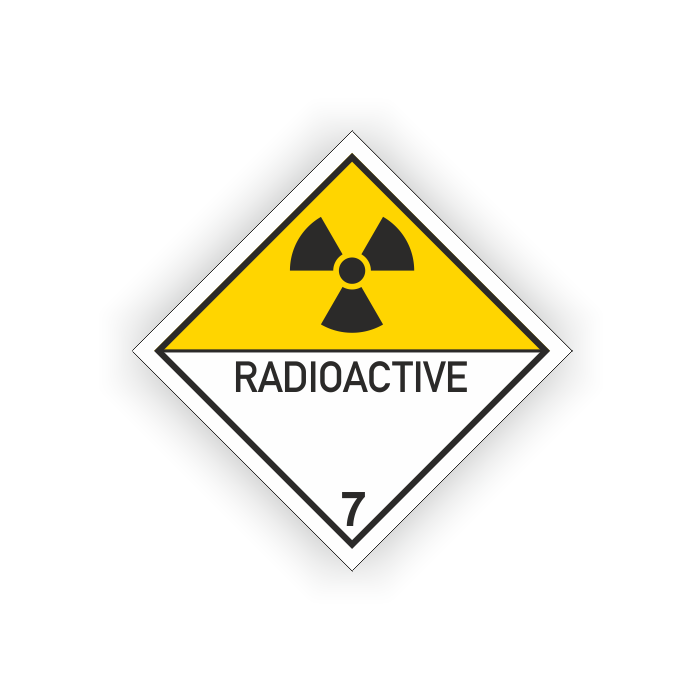 Gefahrzettel Klasse 7D, Radioaktive Stoffe Gefahrgutetiketten, verschiedene Varianten