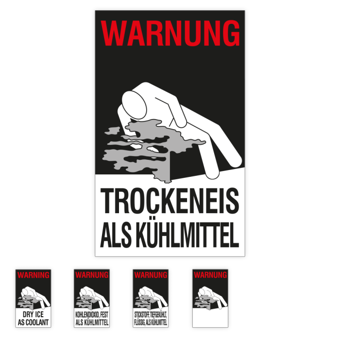 Gefahrgutkennzeichnung, WARNUNG - KÜHLMITTEL ..., Aufkleber, Folie, 150x250mm, diverse Varianten