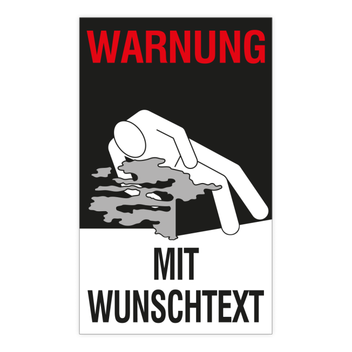 Erstickungswarnkennzeichen nach Wunsch, Aufkleber, Folie, 150 x 250 mm