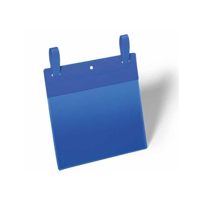 Gitterboxtasche mit Lasche + Schutzklappe, quer, blau, Vorderseite: transparent