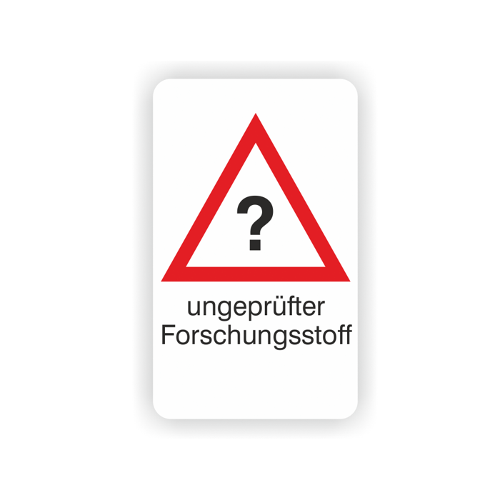 Gefahrensymbol Fragezeichen, ungeprüfter Forschungsstoff, Folie, 23 x 38 mm, 250 St./Rolle