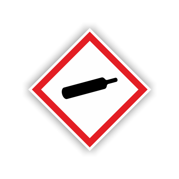 Gefahrensymbol GHS04 Gasflasche, Folie, verschiedene Ausführungen