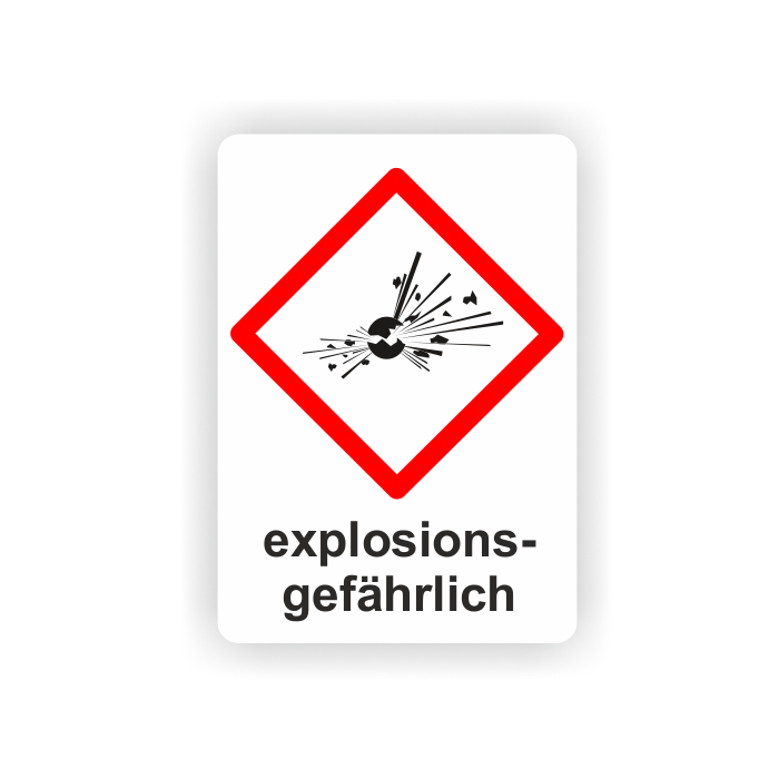 Gefahrensymbol GHS01 explodierende Bombe, explosionsgefährlich, 26 x 37 mm, 12 St./VE