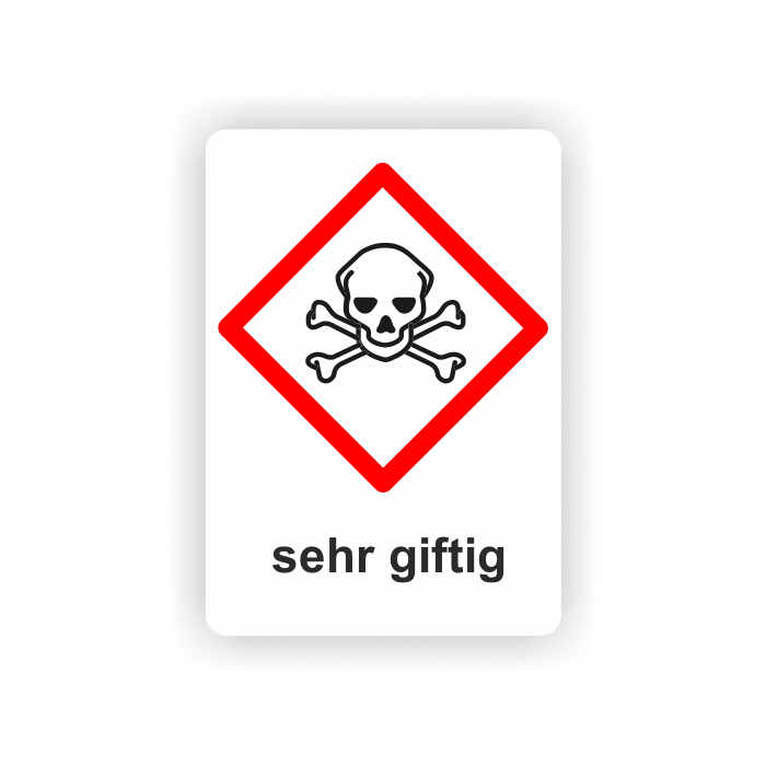 Gefahrensymbol GHS06 Totenkopf, sehr giftig, 26 x 37 mm, 12 St./VE