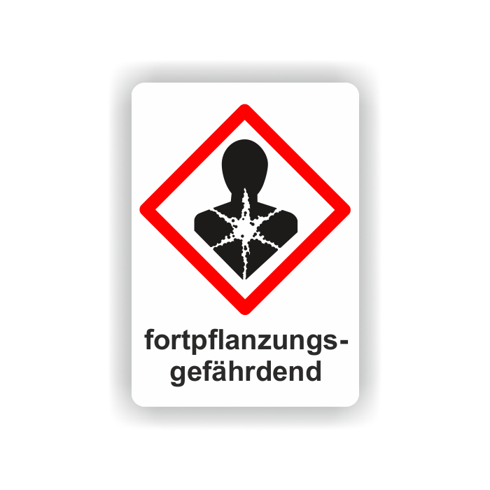 Gefahrensymbol GHS08 Gesundheitsgefahr,  fortpflanzungsgefährdend, 26 x 37 mm, 12 St./VE