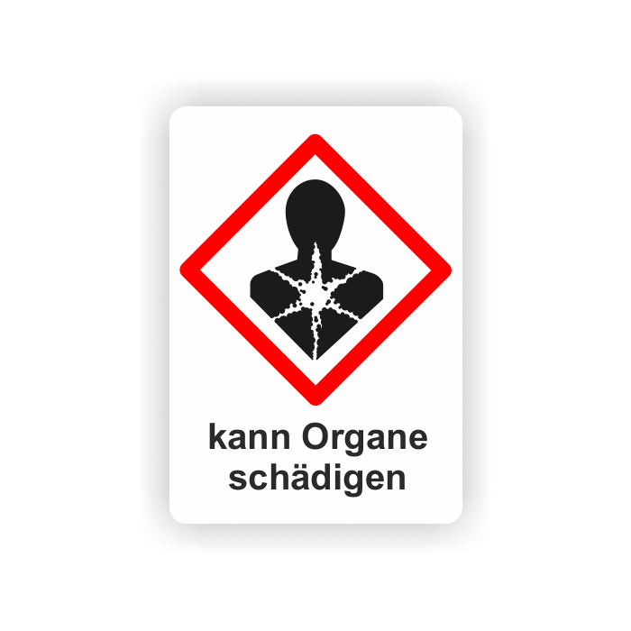 Gefahrensymbol GHS08 Gesundheitsgefahr,  kann Organe schädigen, 26 x 37 mm, 12 St./VE