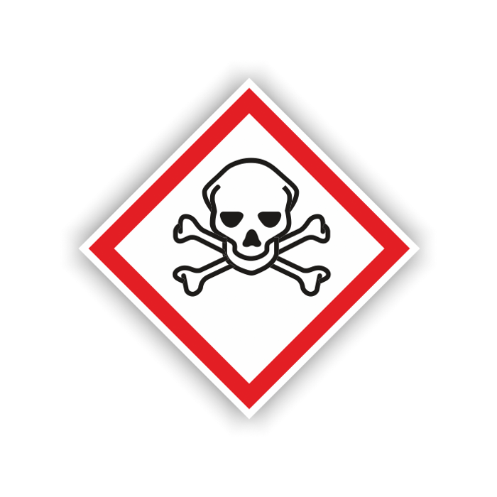 Gefahrensymbol GHS06 Totenkopf, Folie, verschiedene Ausführungen
