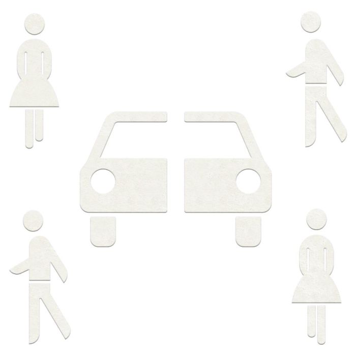 PREMARK Bodenzeichen Thermoplastik, Carsharing-Fahrzeuge, 1000 x 1000 mm