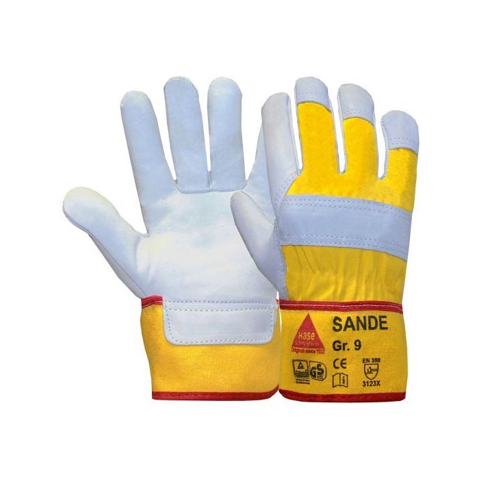 Hase Lederhandschuhe Sande, 12 Paar