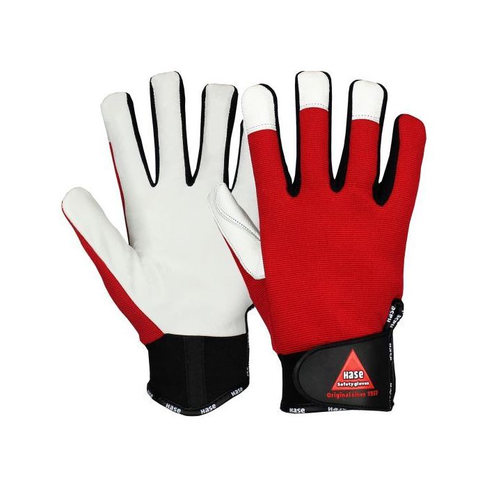Hase Montagehandschuhe Power Grip III, Ziegennappaleder, 6 Paar