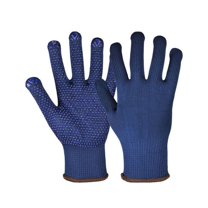 Hase Arbeitshandschuhe Namur Blue mit PVC Noppen, Größe 6-12, 12 Paar
