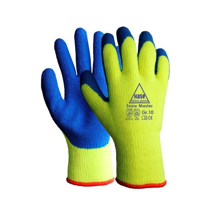 Hase Winterhandschuhe Snow Master, Größe 8-11, Acrylgestrick mit Latexbeschichtung, 10 Paar