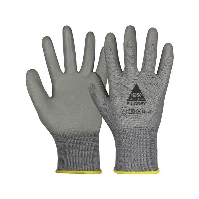 Hase Montagehandschuhe PU Grey, 10 Paar