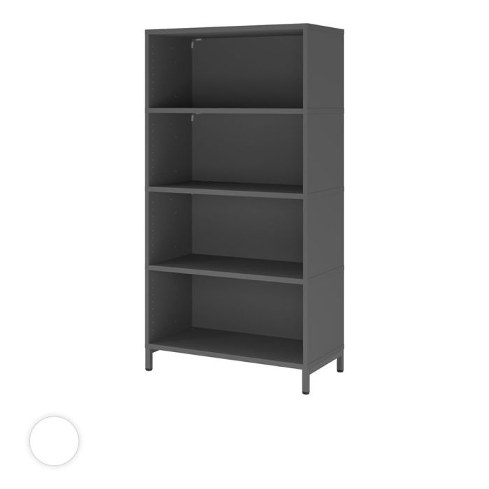 Hammerbacher Büroregal Easyline, Stahlsockel, 4 OH, 80x40x153,2cm