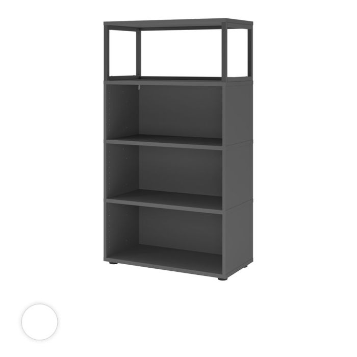 Hammerbacher Büroregal Easyline, Stellfüße, offenes Element, 4 OH, 80x40x145cm