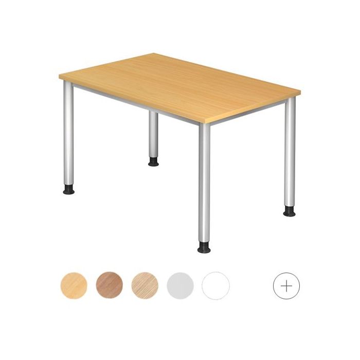 Hammerbacher Schreibtisch Hanna, 120 x 80 cm, höhenverstellbar von 68,5 bis 81 cm