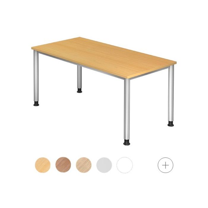 Hammerbacher Schreibtisch Hanna, 160 x 80 cm, höhenverstellbar von 68,5 bis 81 cm
