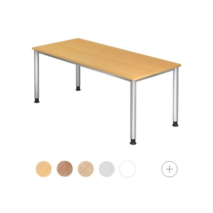 Hammerbacher Schreibtisch Hanna, 180 x 80 cm, höhenverstellbar von 68,5 bis 81 cm