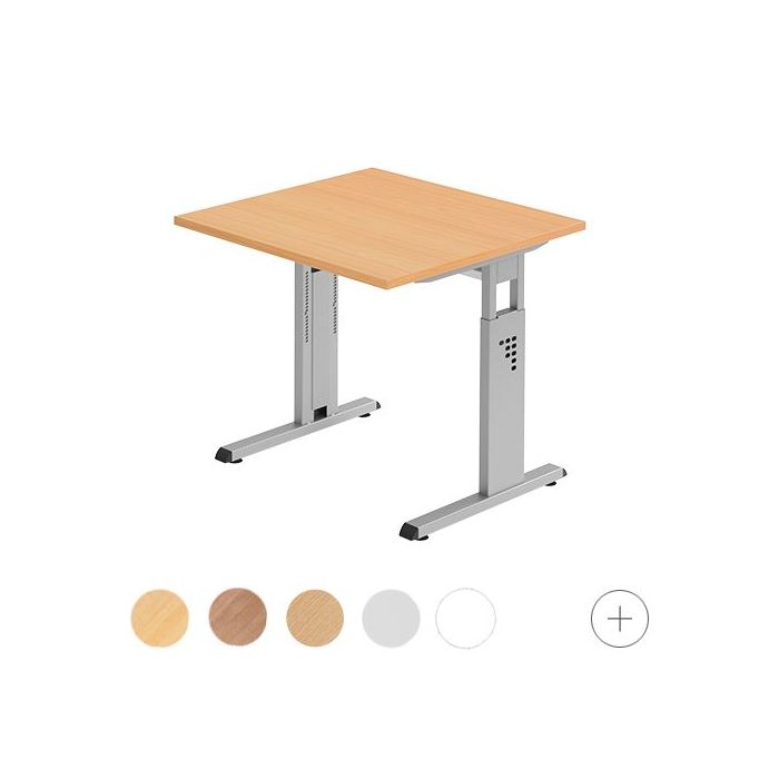 Hammerbacher Schreibtisch Mandy, 80 x 80 cm, höhenverstellbar von 65 bis 85 cm