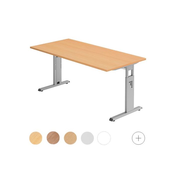 Hammerbacher Schreibtisch Mandy, 160 x 80 cm, höhenverstellbar von 65 bis 85 cm