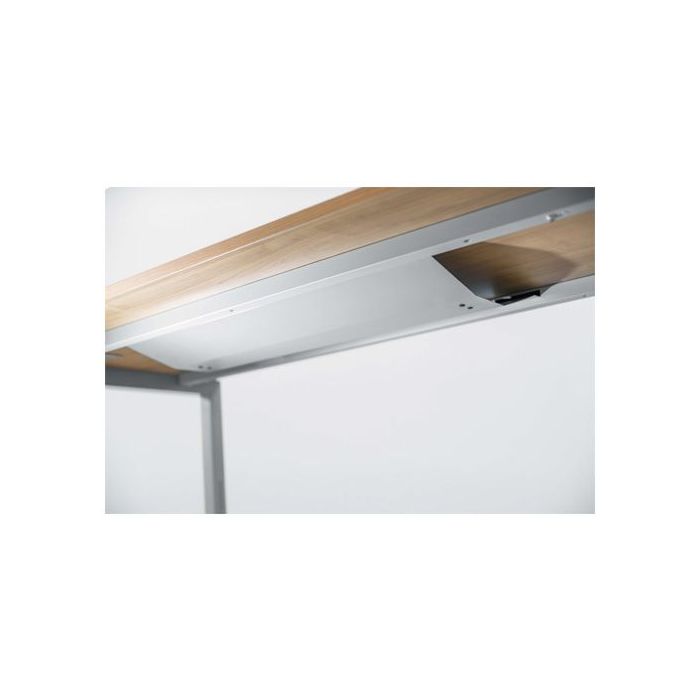 Hammerbacher Kabelwanne horizontal, abklappbar, für Schreibtisch Ramona, 82 x 40 x 6,5 cm, silber