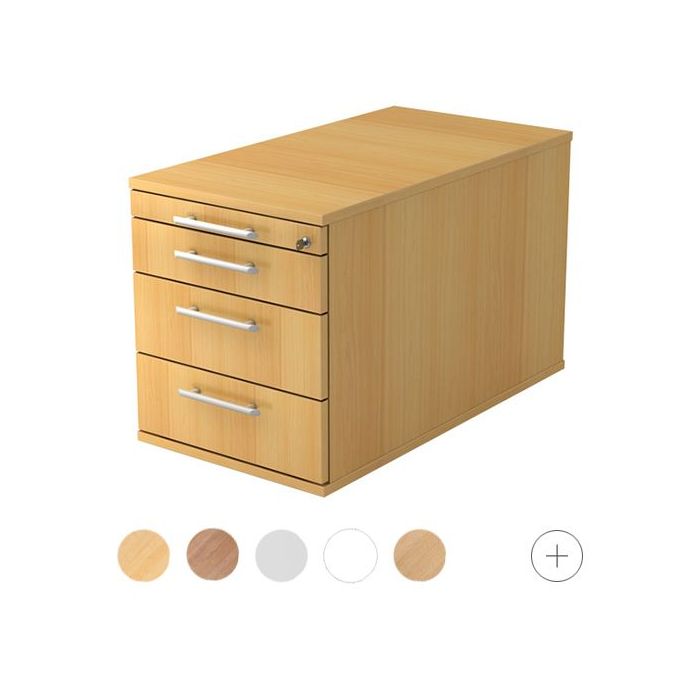 Hammerbacher Rollcontainer Highline mit 4 Schüben, 42,8 x 80 x 51,2 cm
