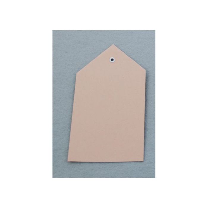 Anhängeetikett aus Pappe mit Kunststofföse, beige, 80 x 150 mm