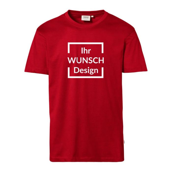 HAKRO Herren T-Shirt Classic, NO. 292, rot, mit Rundhalsausschnitt, Halsbündchen und Nackenband