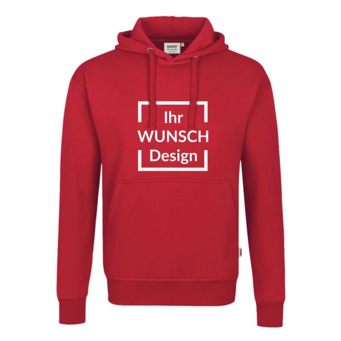 HAKRO Kapuzen-Sweatshirt Premium, NO. 601, rot, Kängurutasche und gefütterter Kapuze