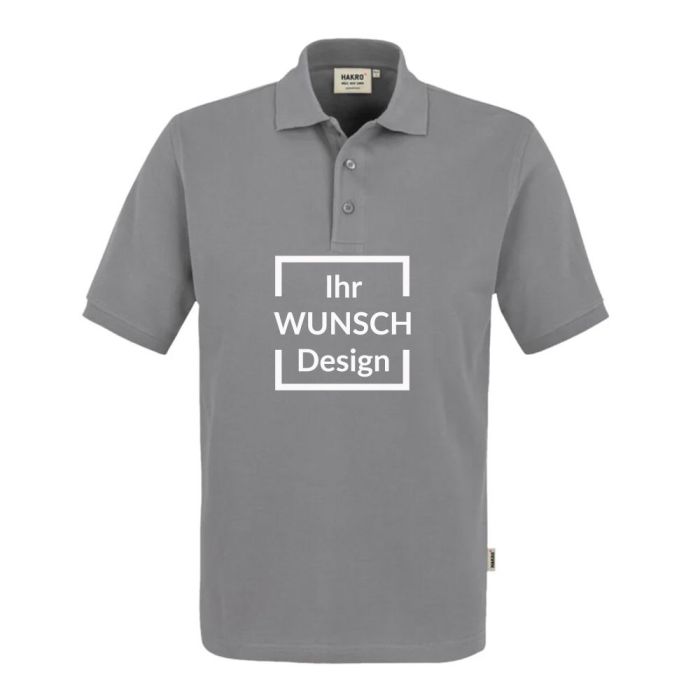 HAKRO Herren Poloshirt Classic, NO. 810, titan, mit schmaler Drei-Loch-Knopfleiste, 200 g/m²