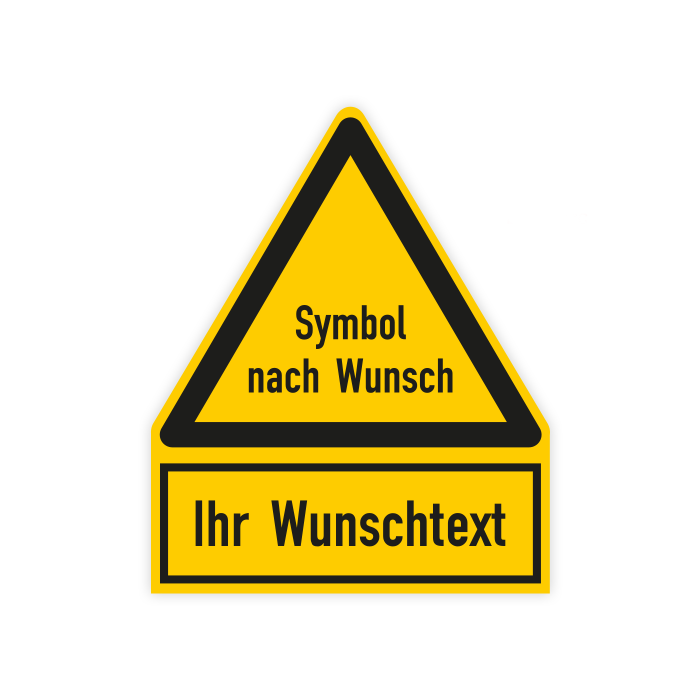 INOXTREME®-Schild für extreme Einsatzbedingungen, Wunschgravur, Edelstahl, 100 x 122 mm, gelb