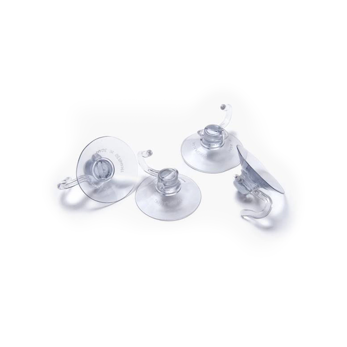 Haftsauger, Saugnapf mit Haken, Ø40 mm zur Scheibenbefestigung, PVC, transparent, VE =4 Stück
