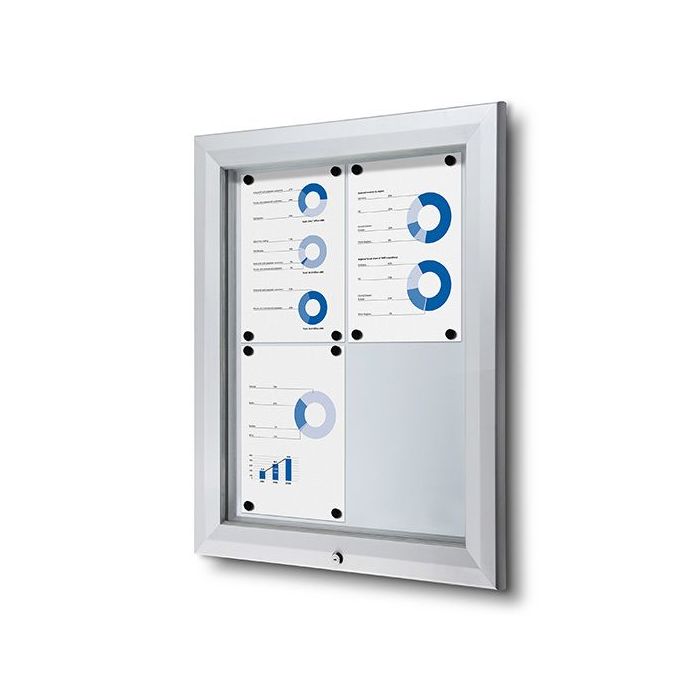 Schaukasten Outdoor, Klapptür nach oben, B1 zertifiziert, 4x DIN A4