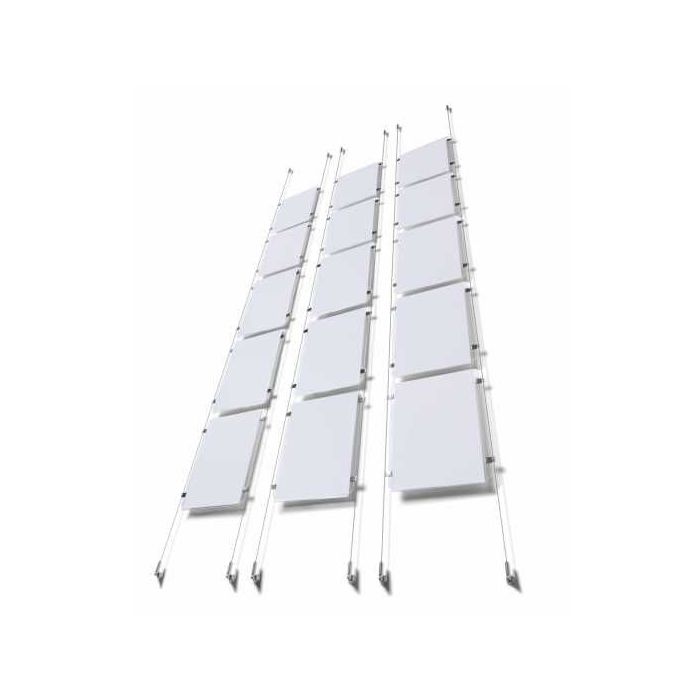 Drahtseil-Infosystem mit 5 DIN A4 Acryltaschen