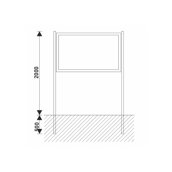 Pfostenpaar zum Einbetonieren, 2504 mm lang