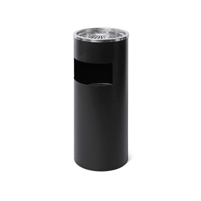 Standascher mit Papierkorb, freistehend, Ø250x600 mm, schwarz, für den Innenbereich