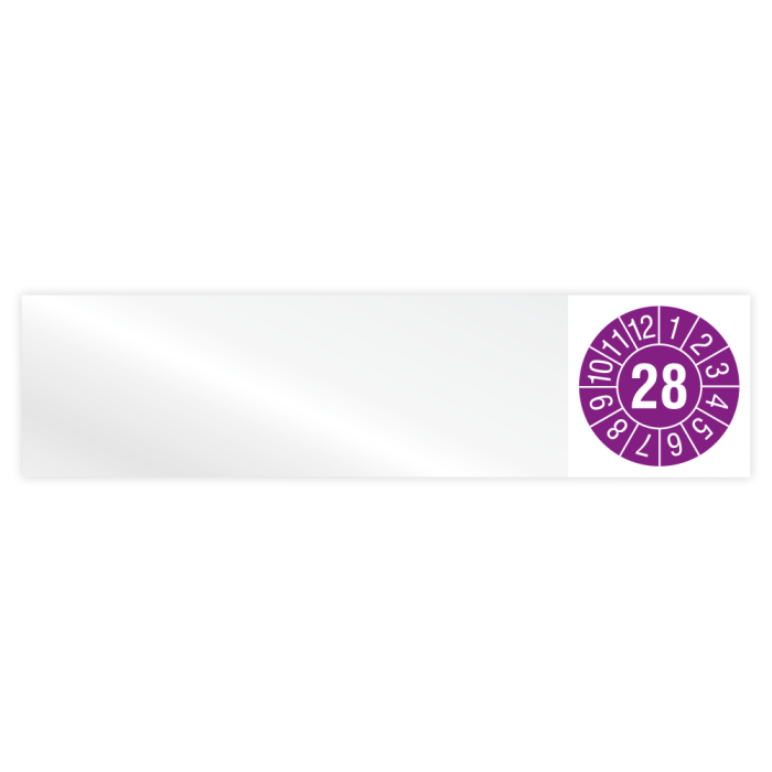 Kabelprüfplakette, Monate / Jahr, 2028, Vinylfolie, verschiedene Ausführungen, Heft