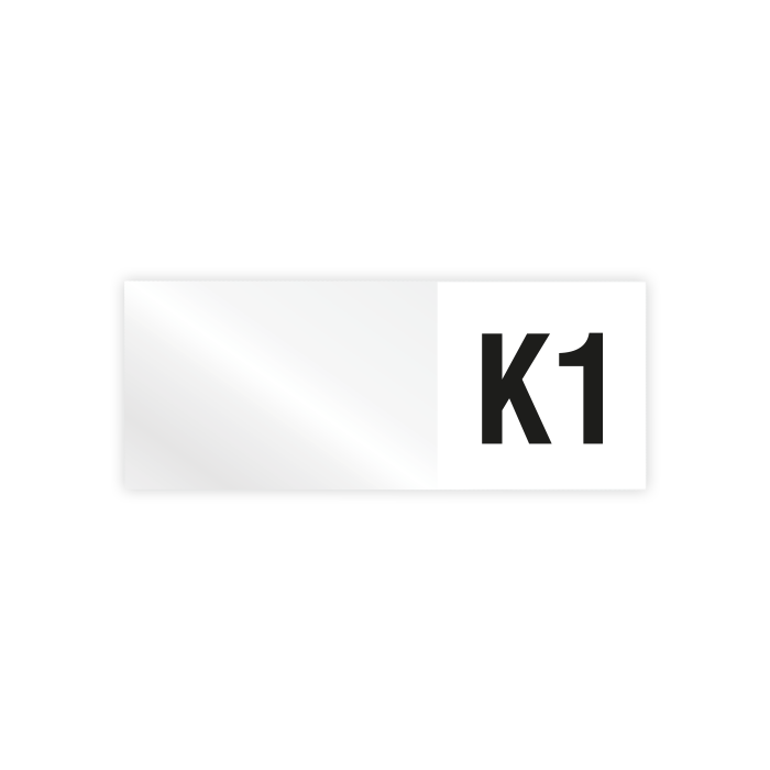 Kabelprüfplakette, K1, Vinylfolie, 50 x 20 mm, Heft