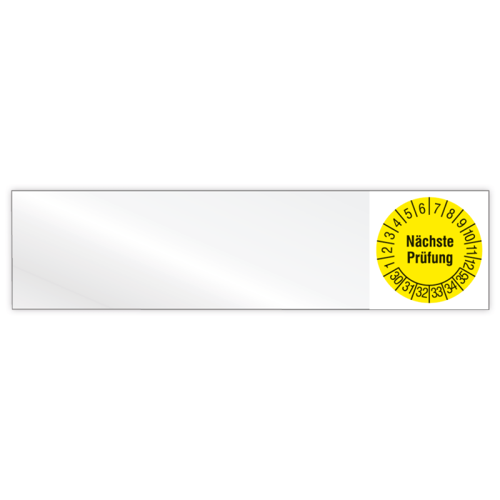 Kabelprüfplakette, Nächste Prüfung, Jahr 2030 -  2035, Vinylfolie, verschiedene Ausführungen, Heft
