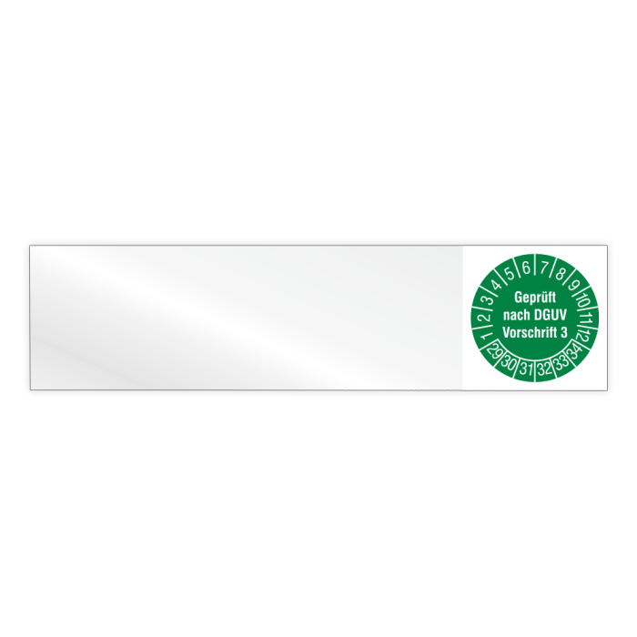 Kabelprüfplakette, Geprüft nach DGUV Vorschrift 3, Jahr 2029 - 2034, verschiedene Ausführungen, Heft