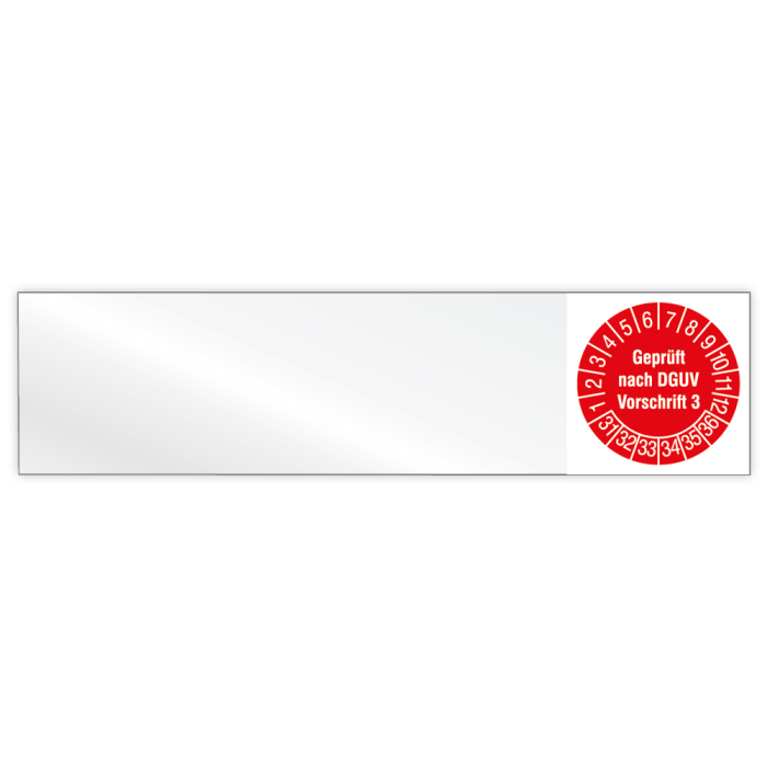 Kabelprüfplakette, Geprüft nach DGUV Vorschrift 3, Jahr 2031 - 2036