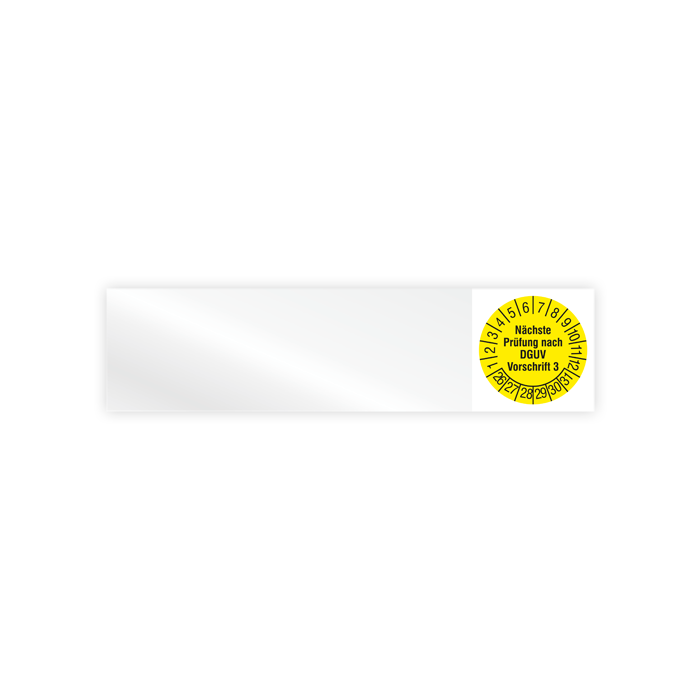 Kabelprüfplakette, Nächste Prüfung nach DGUV Vorschrift 3, 2026, verschied. Ausführungen, Heft