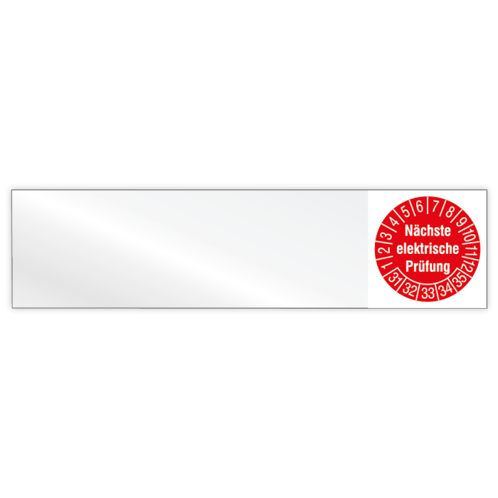 Kabelprüfplakette, Nächste elektrische Prüfung, 2031, Vinylfolie