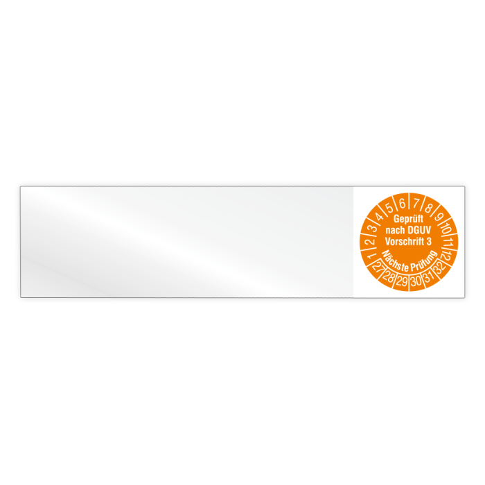 Kabelprüfplakette, Geprüft nach DGUV Vorschrift 3, Nä. Prüfung, 2027, Vinylfolie, vers. Ausführungen