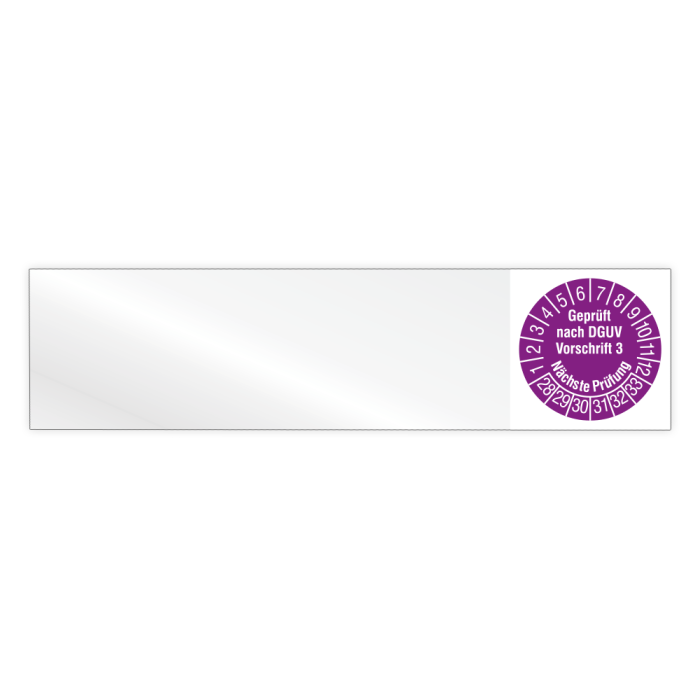 Kabelprüfplakette, Geprüft nach DGUV Vorschrift 3, Nä. Prüfung, 2028, Vinylfolie, vers. Ausführungen