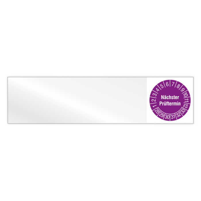 Kabelprüfplakette, Nächster Prüftermin, 2028 - 2033, Vinylfolie, vers. Ausführungen