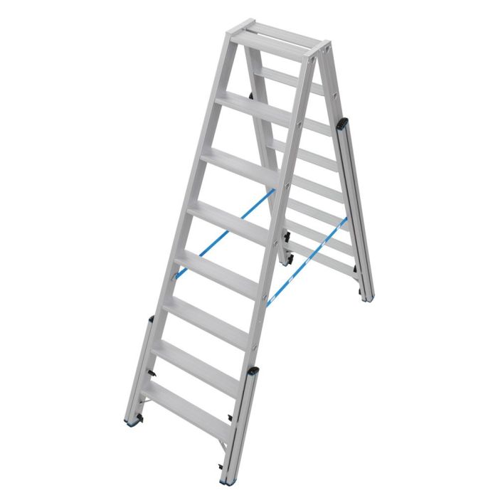 KRAUSE Teleskop-Stufen-Doppelleiter, 2x5 bis 2x8 Stufen, Aluminium